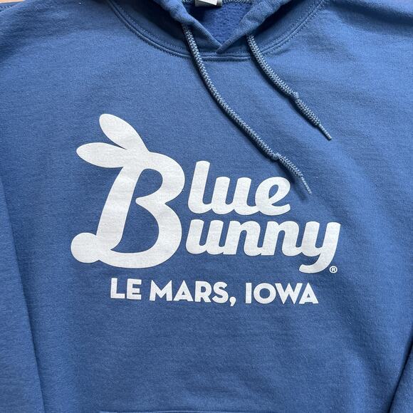 Blue Bunny Ice Cream Le Mars Iowa Hooded Sweatshirt Hoodie Men's M Long Sleeve - Picture 2 of 6